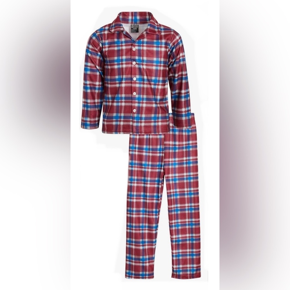 🔴⚫️Plaid Long Sleeved Boys PJs, size 12/14, EUC